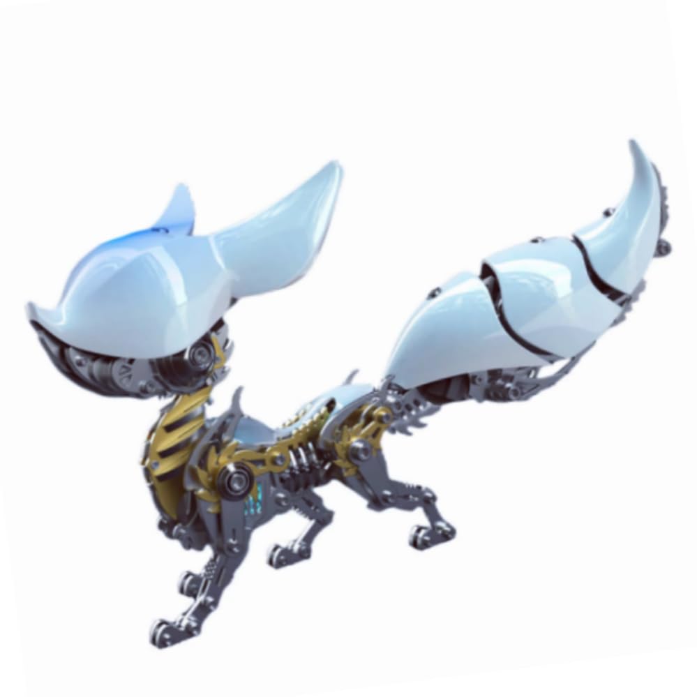 339PCS 3D Metal Puzzles Mechanical Red Fox Hanfei Model Kits Steampunk Assembly Toys for Adults and Teens Collection Gift (White)