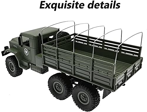 RC 6WD Military Climbing Truck,Electric Powered Vehicle with Removable Fabric Carport,2.4GHz Transformer Remote Control Car Toys, Xmas Gifts for Kid Adults (Color : Beige)