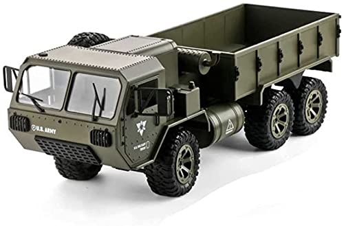 Simulation Military Truck, 6WD Off-Road Climbing Charging RC Vehicle, Electric Remote Control Car with Replacement Tires and Bright LED Lights, Toy Whose Doors Can Be Opened