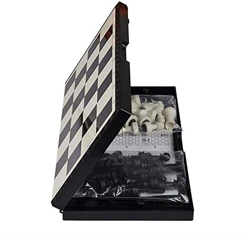 Chess, Chess Set for Adults Kids 12.6in-Adult Student Folding Portable Black and White Chess Pieces Chess, Magnetic Chess Children 's Three-Dimensional Educational Toys Chess