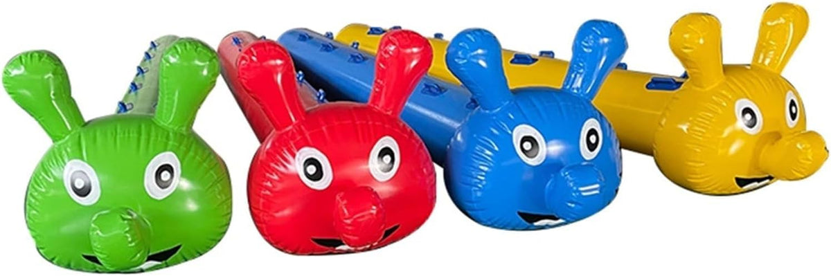 Inflatable Toys for Indoor and Outdoor Play Team-Building Activity Set (1 Pc)(Green,5 Seats)