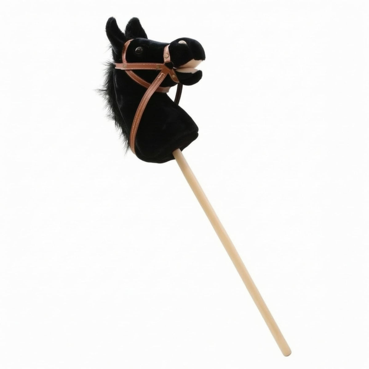 Soft Hobby Horse with Wooden Easy-Grip Horse with Reins Gentle Rideriding Toy for Children, Kids, Parties, Non Detachable