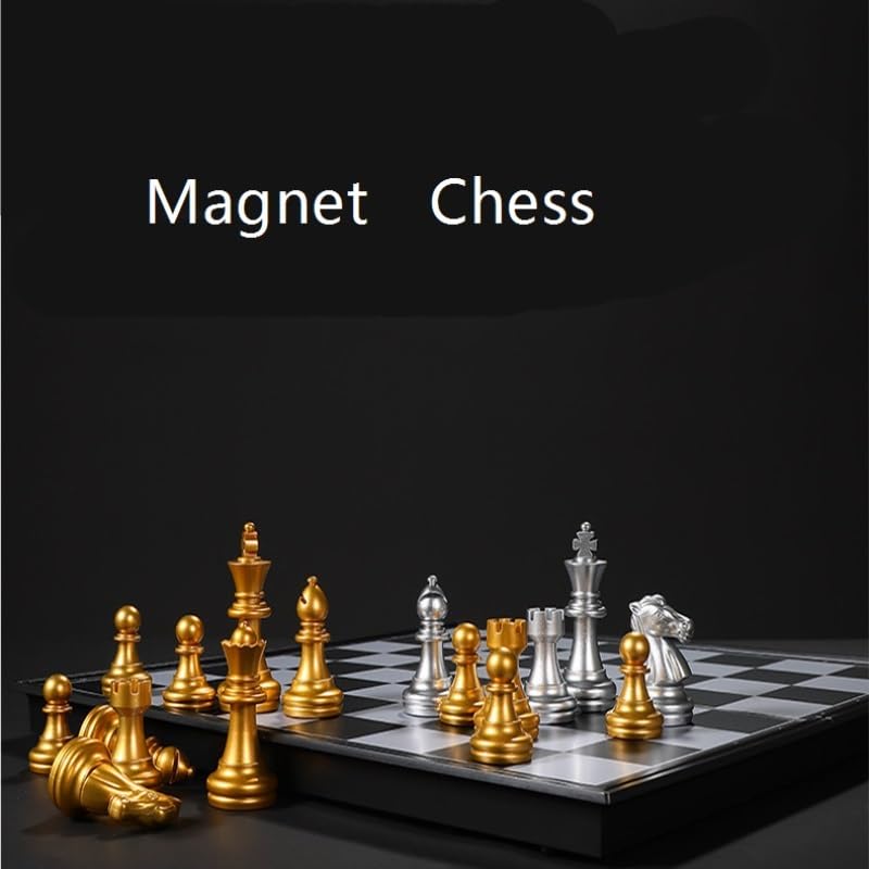 Board Game Travel Magnetic Chess Set with Compact Folding and Portable Chessboard Educational Board Games Great Travel Toy Sets(32 * 32cm)