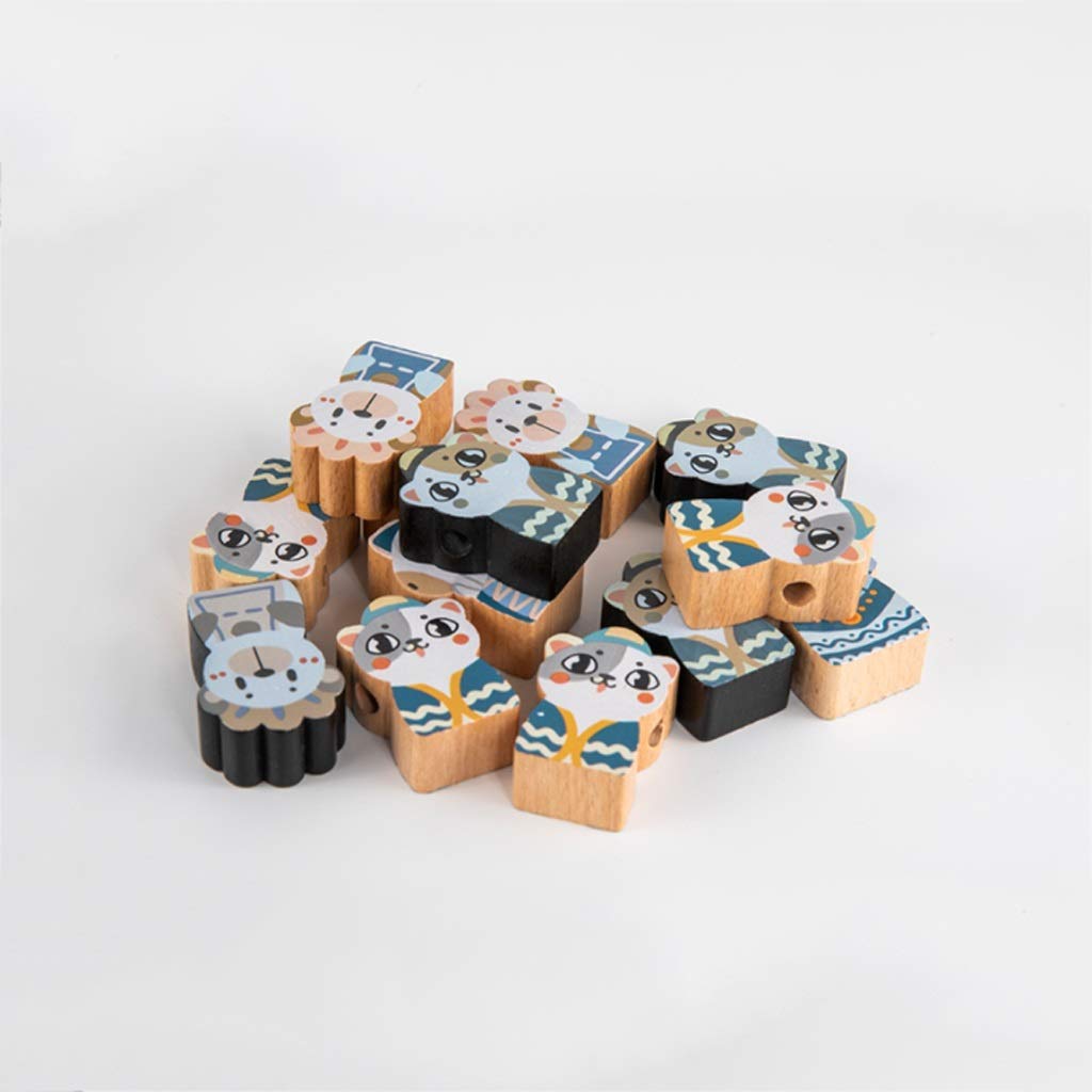 Chess Set Chessboard Beginner Children Solid Wood Chessboard Double Queen Cartoon Three-Dimensional Toy 11.8x0.3in Portable Chess