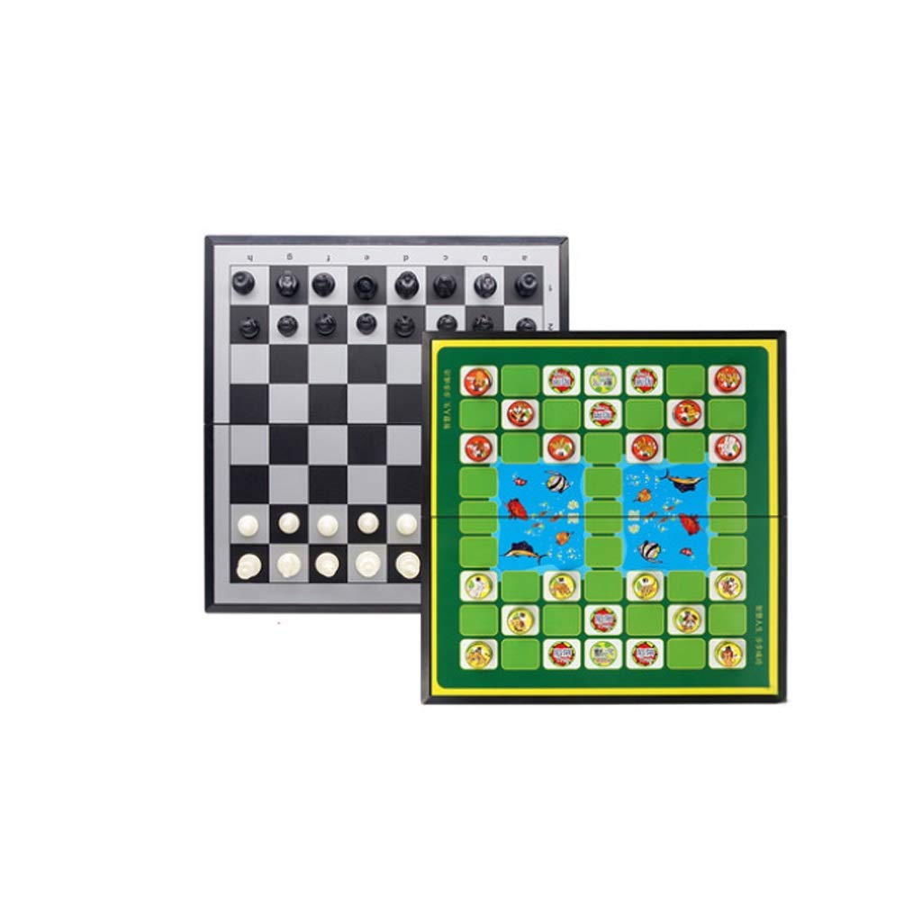 Magnetic Travel Chess Set with Folding Chess Board Portable Special Suit Toys for Kids and Adults (Size : Large) (Small type D)