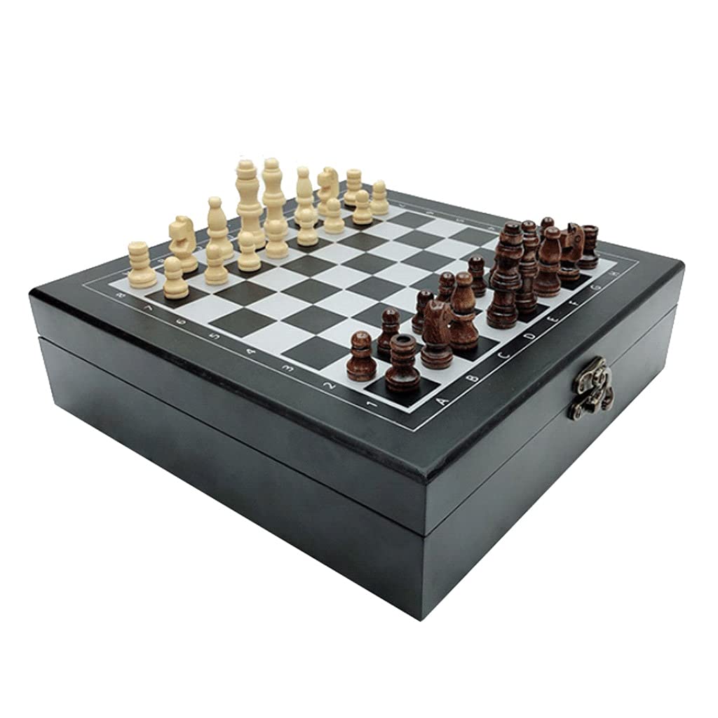 Crafted Chesspiece 4-in-1 Chess Set Wooden Chess Board Game with Carrying Case Travel Chess Set for Kids Chess Set in Toys