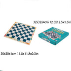Chess Set Chessboard Beginner Children Solid Wood Chessboard Double Queen Cartoon Three-Dimensional Toy 11.8x0.3in Portable Chess