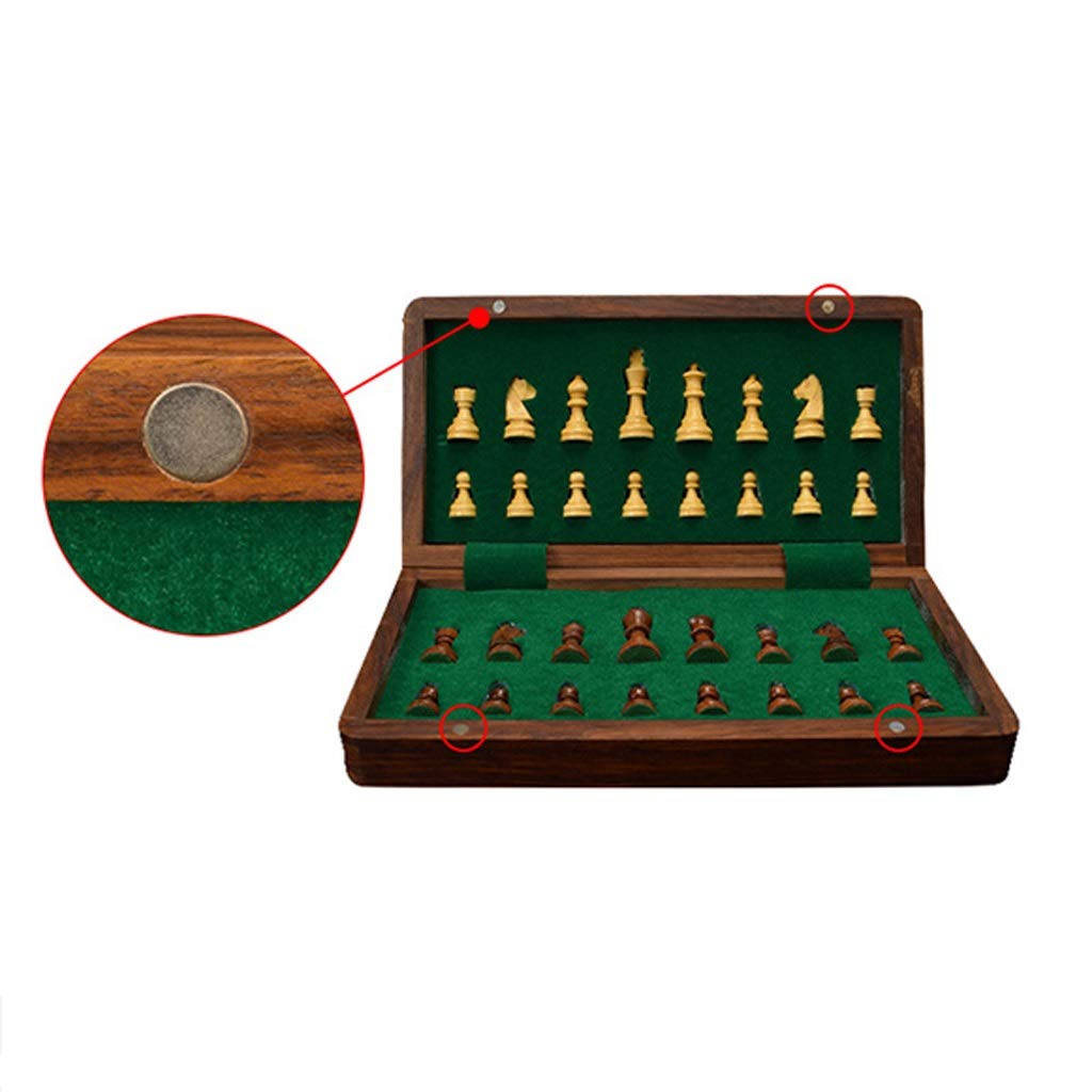 Chess Board Portable Wooden Travel Chess Portable Chess Set Foldable Storage Inner Slot Chess Board Educational Toy Chess Sets