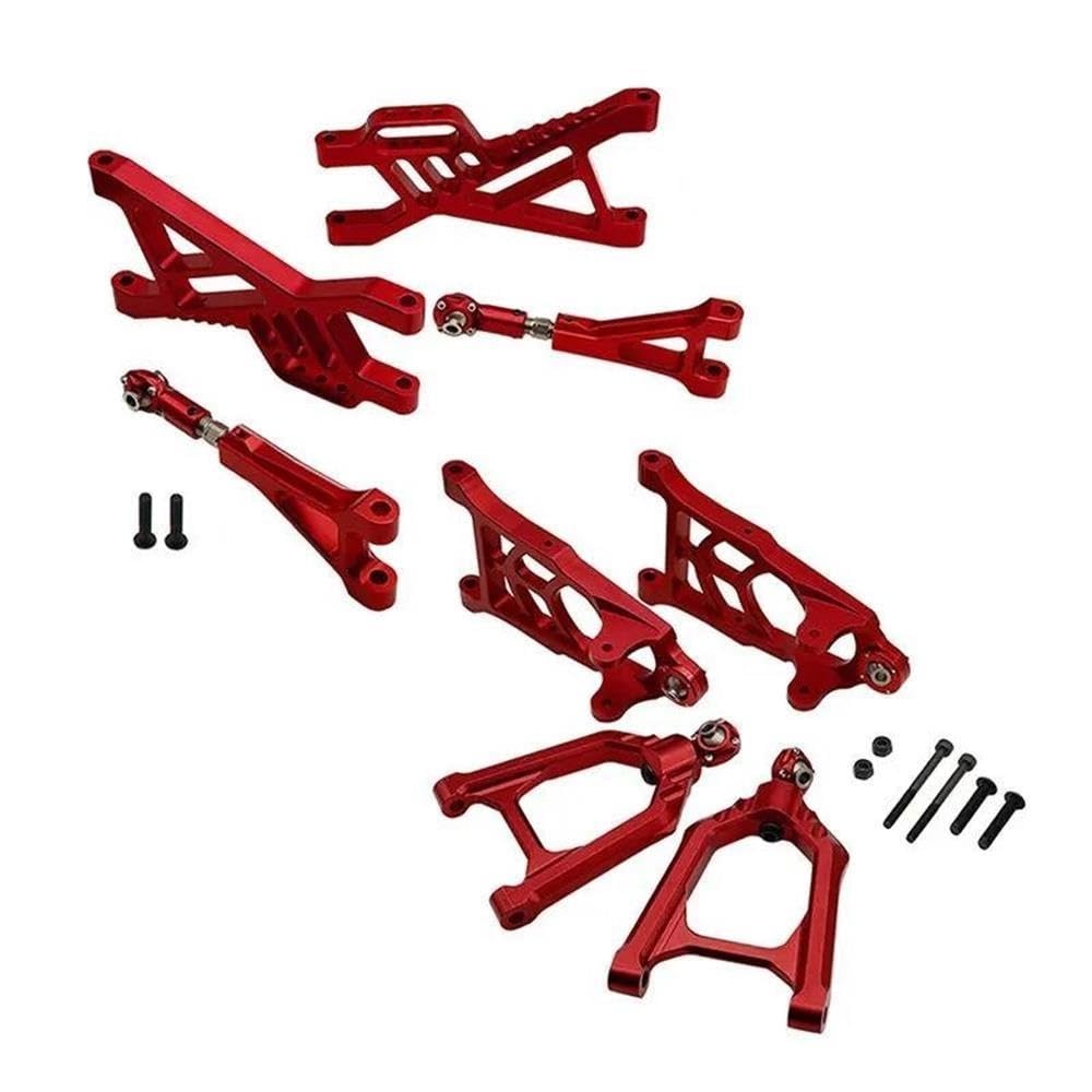 Alloy CNC Suspension Arm Kit of Wheel Front + Rear Fit for 1/5 HPI ROFUN BAHA ROVAN KM Baja 5B 5T 5SC Rc Car Toys Games Parts(Silver)