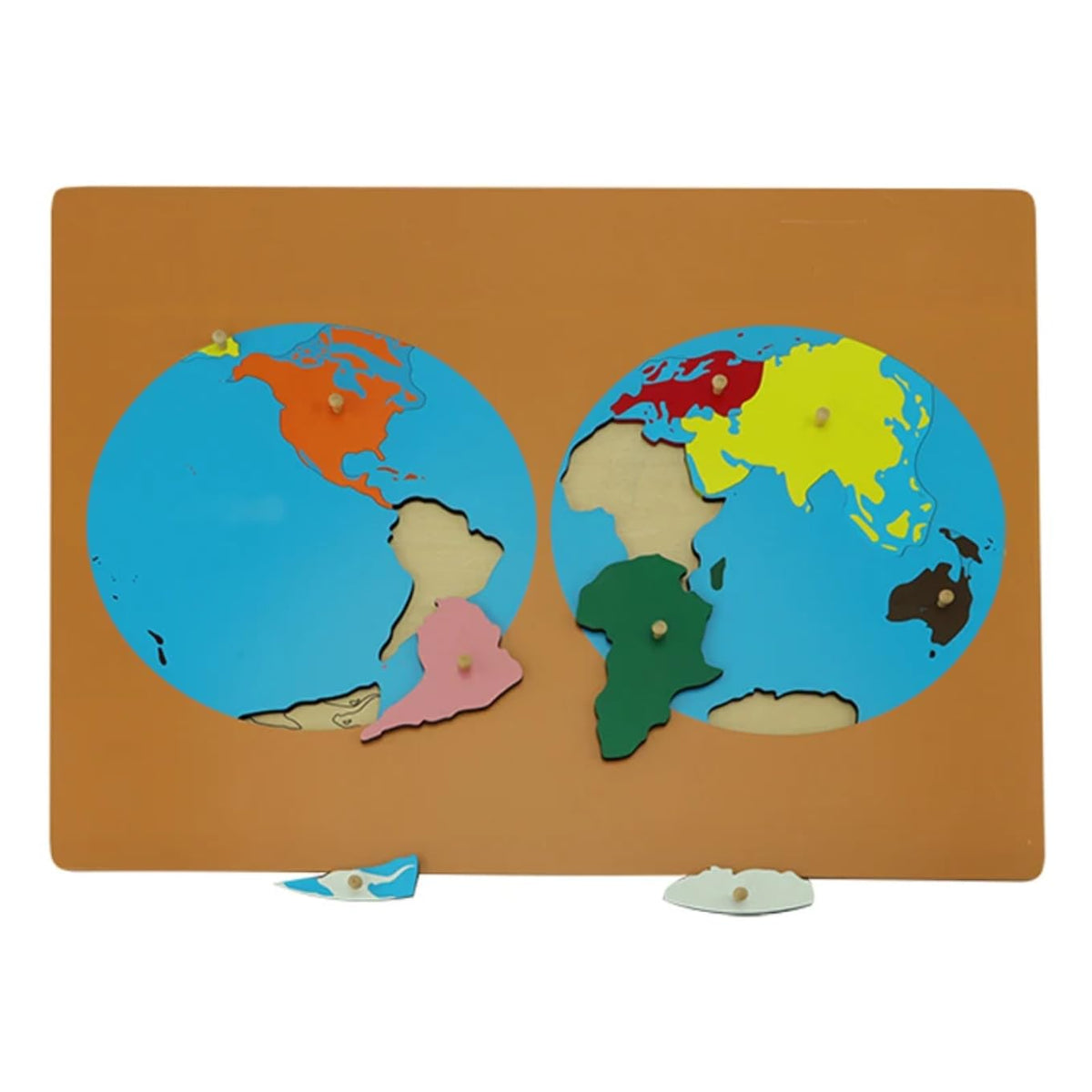 Scientific Culture World Puzzles Map with Knob 3D Puzzle Game Geography Learning Wood Maps Color Board Montessori Scientific Geography World Map Educational Teaching Toys (World Part)