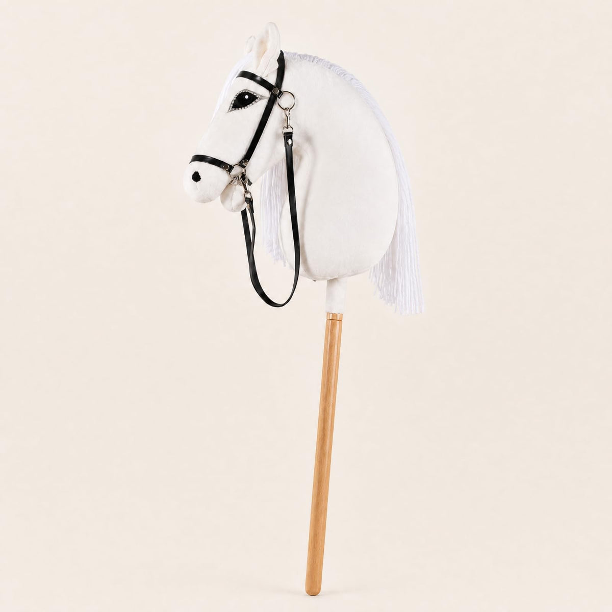 Hobby Horse with Wooden Handle PP Filled Soft Horse Riding Toy Lightweight for Fancy Dress