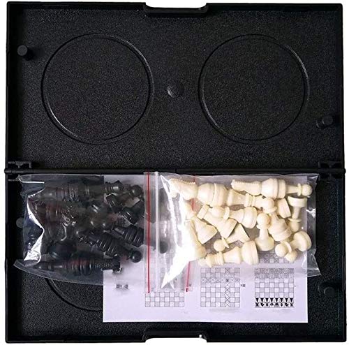 Chess, Chess Set for Adults Kids 12.6in-Adult Student Folding Portable Black and White Chess Pieces Chess, Magnetic Chess Children 's Three-Dimensional Educational Toys Chess