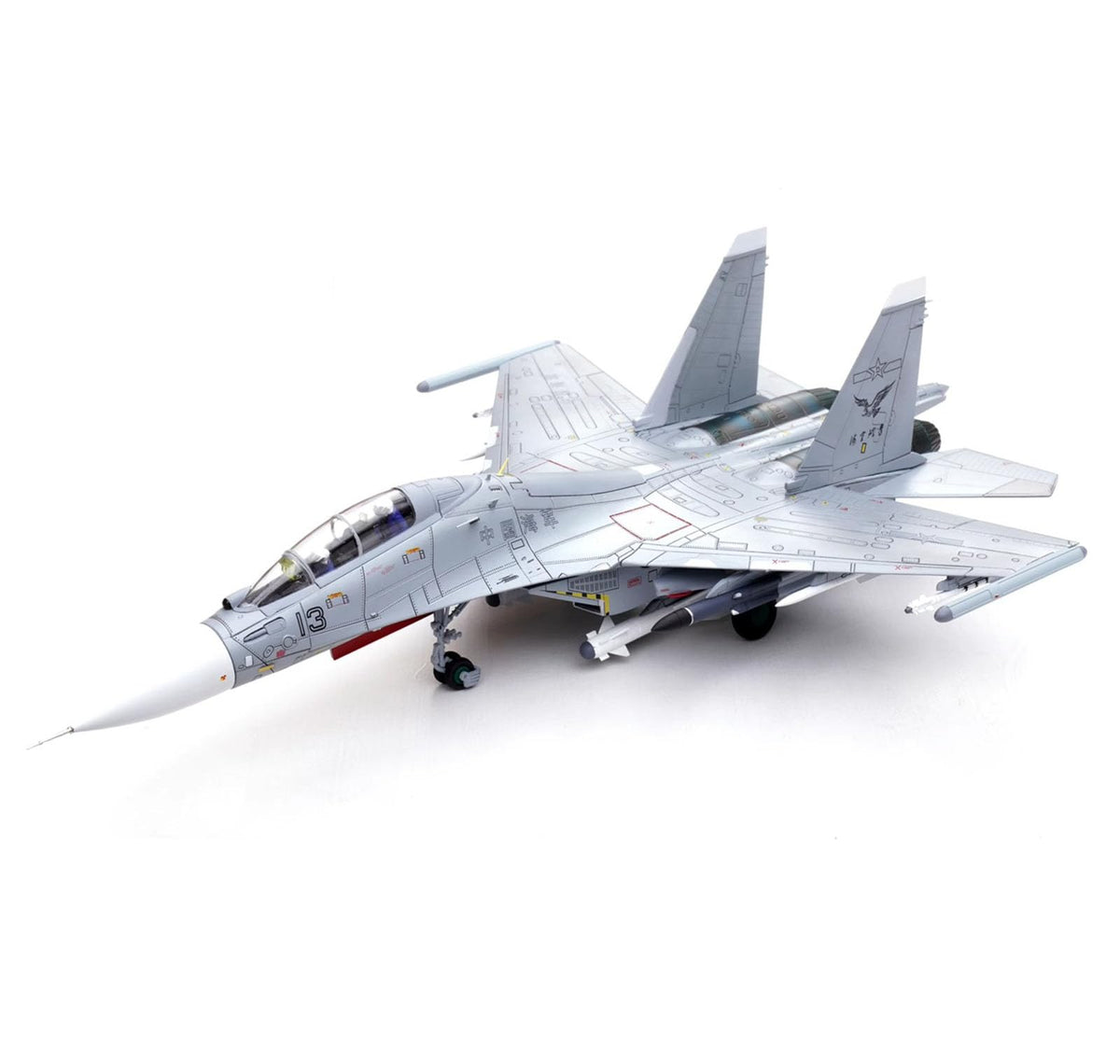 Military Fighter Alloy Die Cast Model, 1/72 Scale SU-30MKK Fighter Model, Adult Toys and Decorations, 12.2 x 8.3Inchs