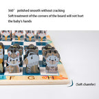 Chess Set Chessboard Beginner Children Solid Wood Chessboard Double Queen Cartoon Three-Dimensional Toy 11.8x0.3in Portable Chess