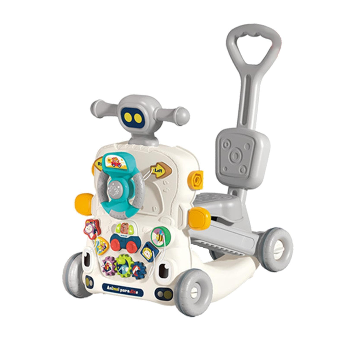 kowaku Walkers Push Toy Learning to Stand Learning Push Toy Interactive Sound Infant, 6 in1 Grey