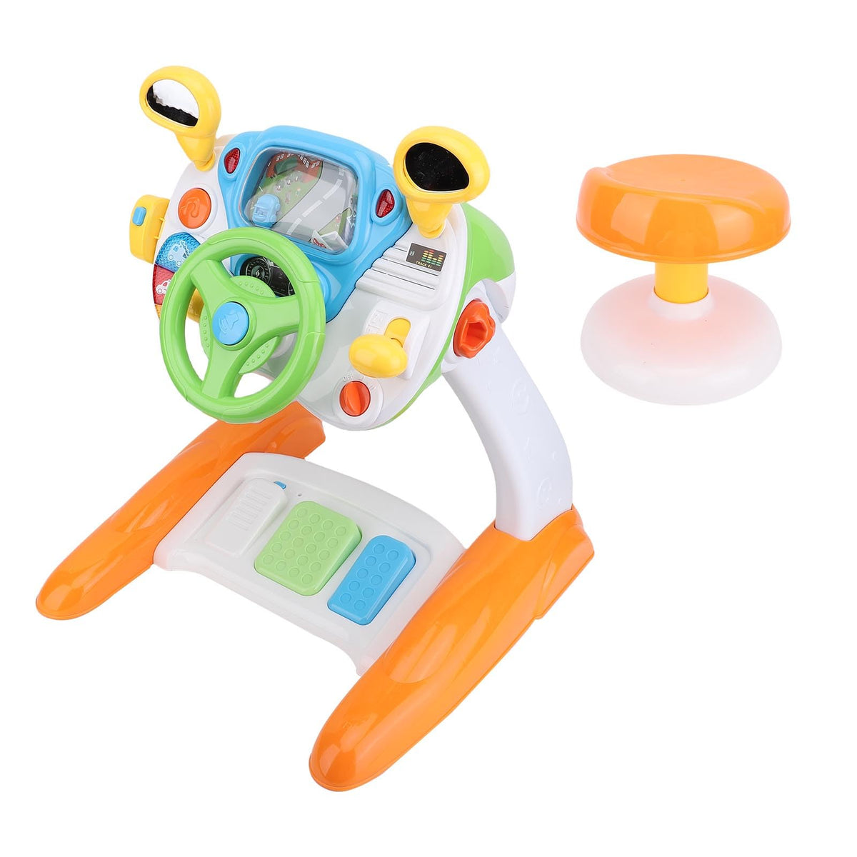 Toddler Steering Wheel Toy, Musical Simulated Driving
