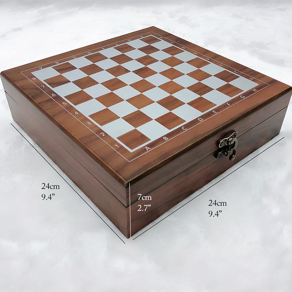 Crafted Chesspiece 4-in-1 Chess Set Wooden Chess Board Game with Carrying Case Travel Chess Set for Kids Chess Set in Toys