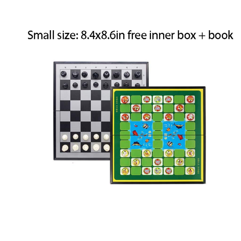 Magnetic Travel Chess Set with Folding Chess Board Portable Special Suit Toys for Kids and Adults (Size : Large) (Small type D)