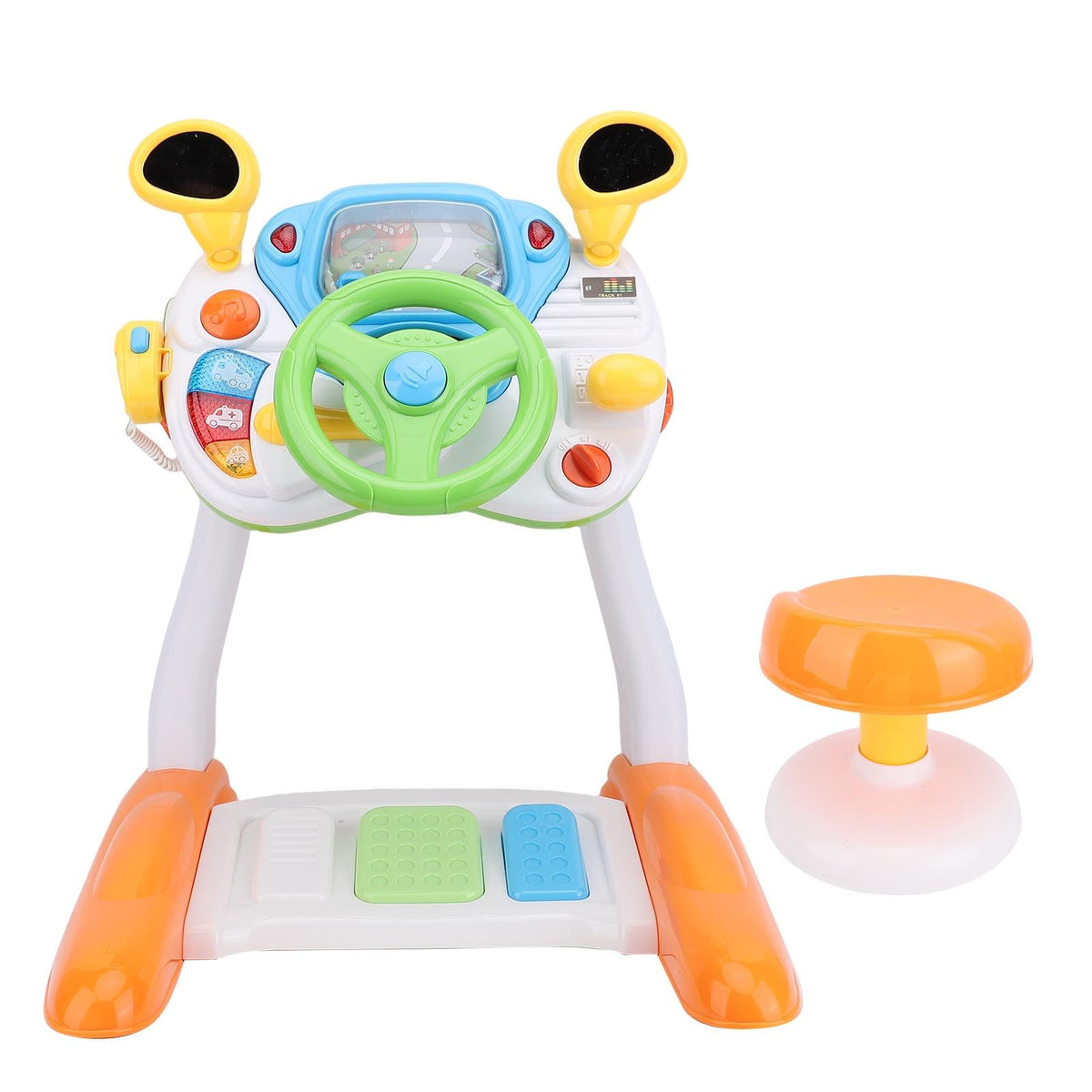 Toddler Steering Wheel Toy, Musical Simulated Driving