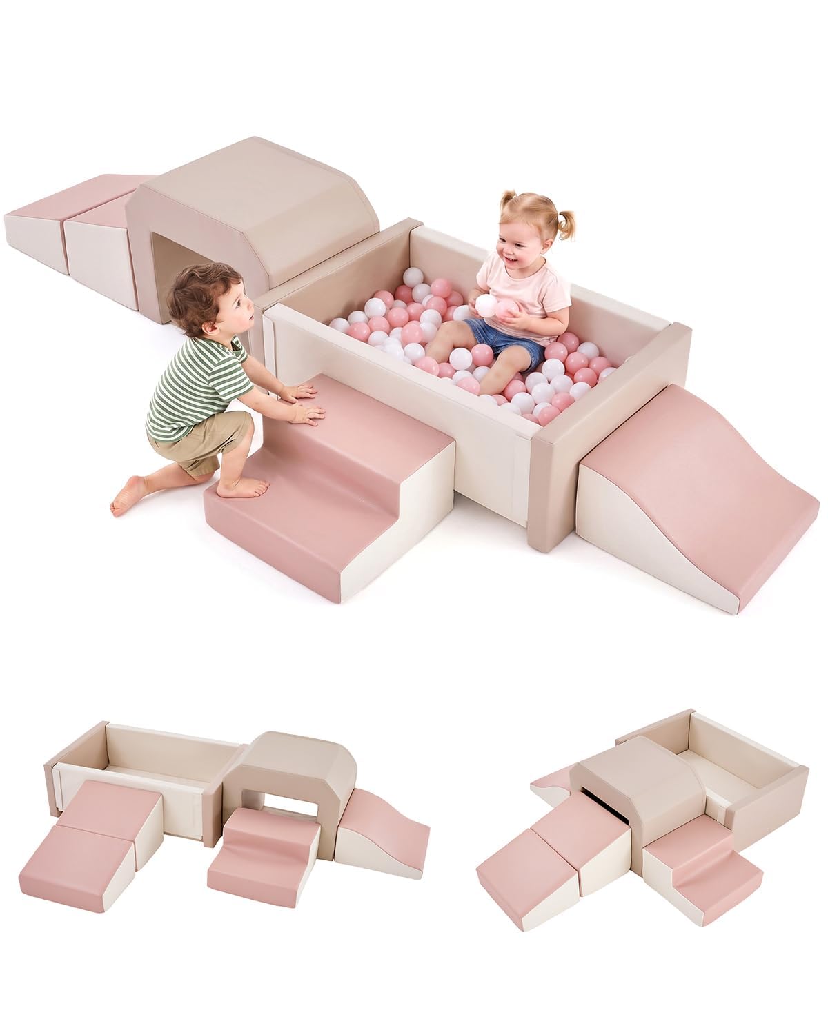 JungleDove Baby Foam Climbing Blocks with Ball Pit for Toddler