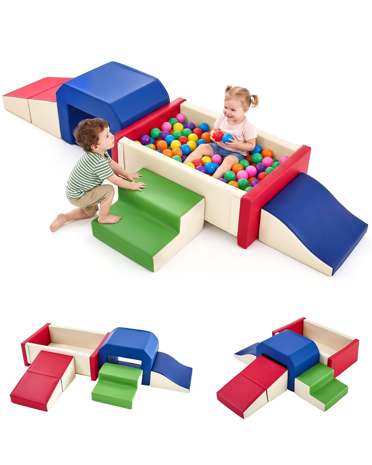 JungleDove Baby Foam Climbing Blocks with Ball Pit for Toddler