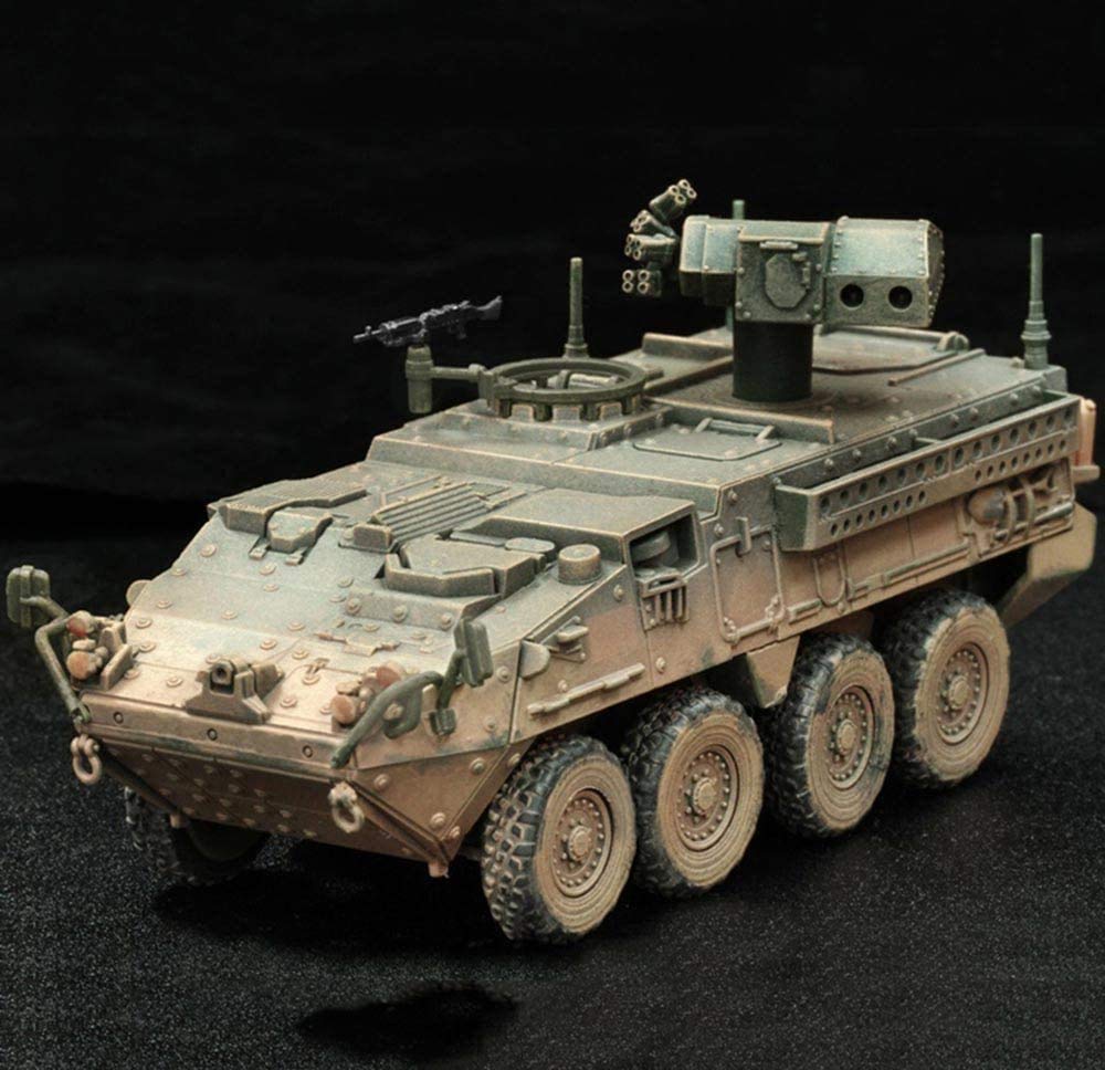 CMO 1/72 Scale Diecast Tank Plastic Model, M1134 Stryker Anti-Tank Guided Missile Vehicle Syria 2020 Model, Military Toys and Gifts