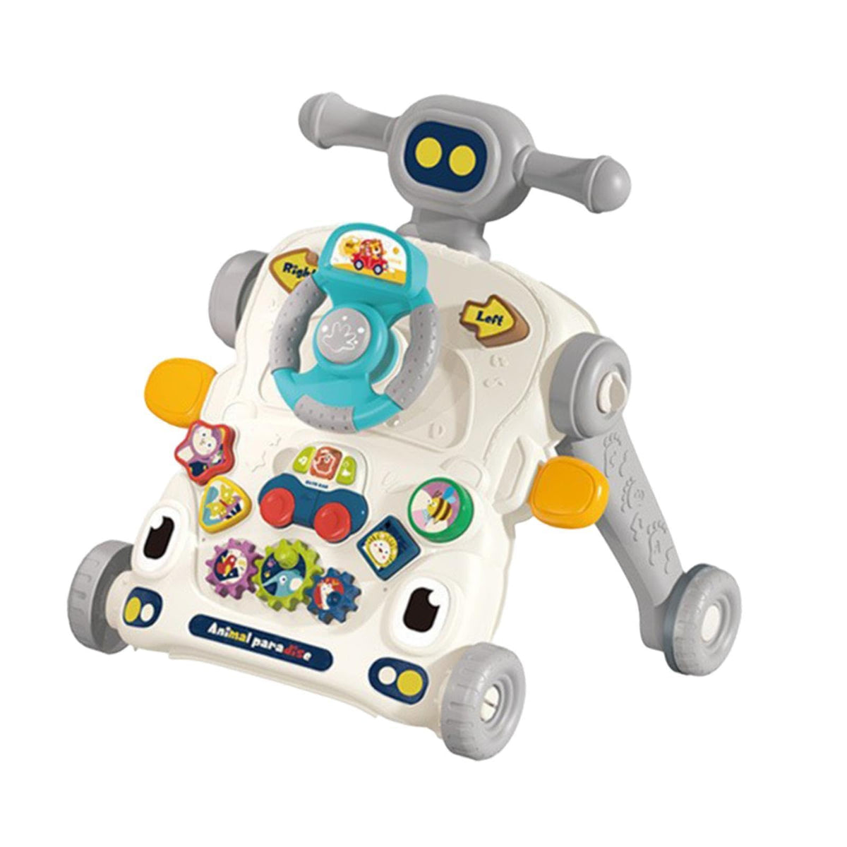 kowaku Walkers Push Toy Learning to Stand Learning Push Toy Interactive Sound Infant, 6 in1 Grey