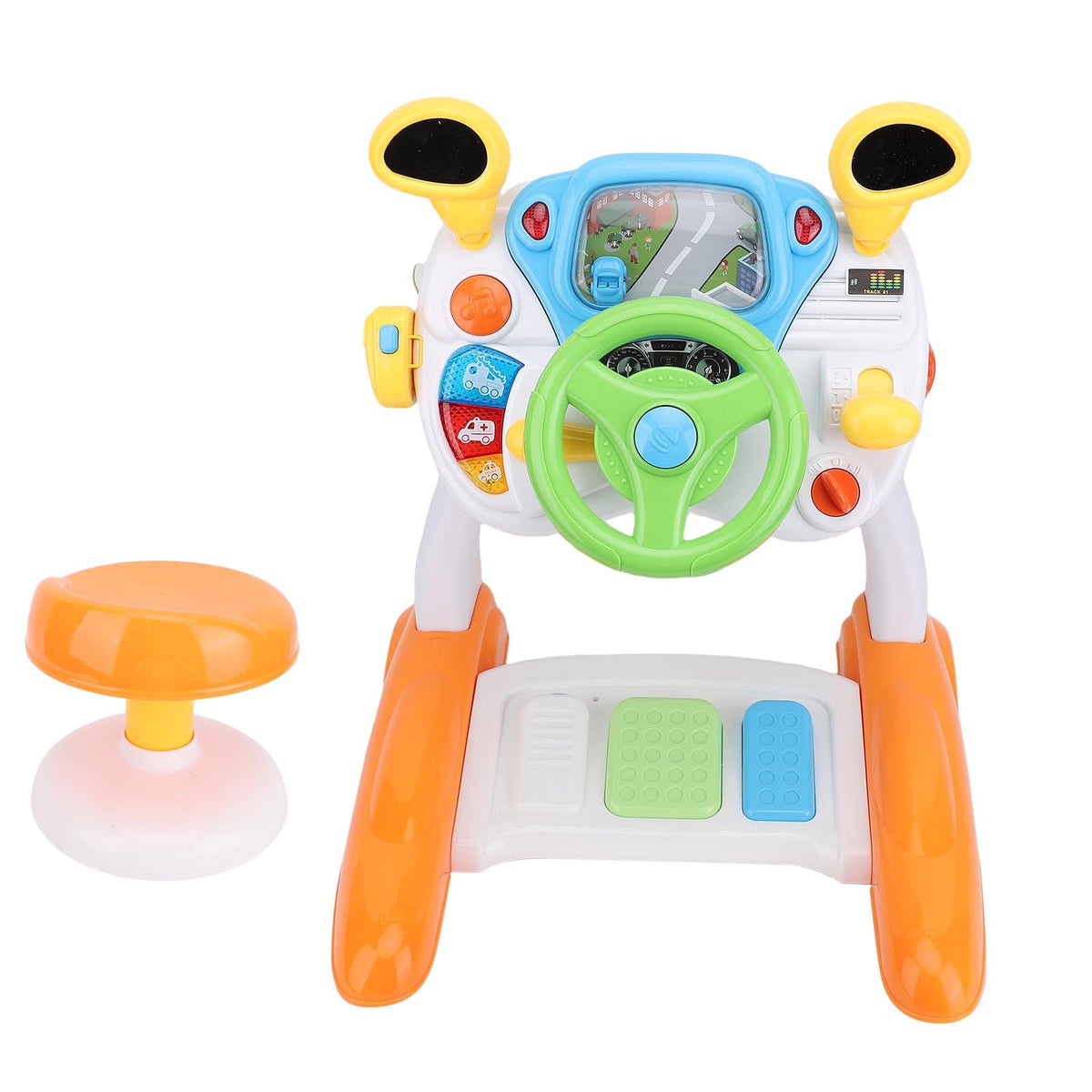 Toddler Steering Wheel Toy, Musical Simulated Driving