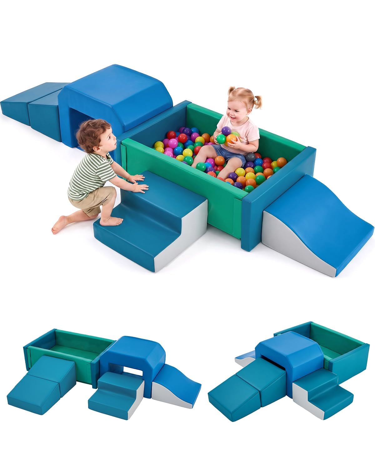 JungleDove Baby Foam Climbing Blocks with Ball Pit for Toddler