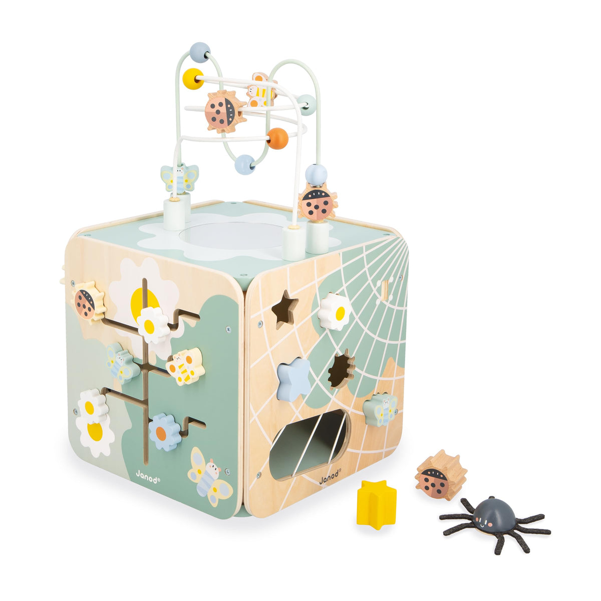 Janod, Sweet Cocoon, Maxi Cube Multi-Activity, From 18 Months