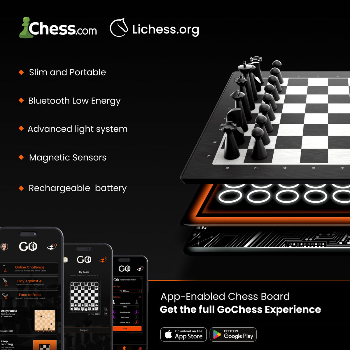 GoChess Air Smart Chess Board AI Electronic Chess Game Set For All Levels