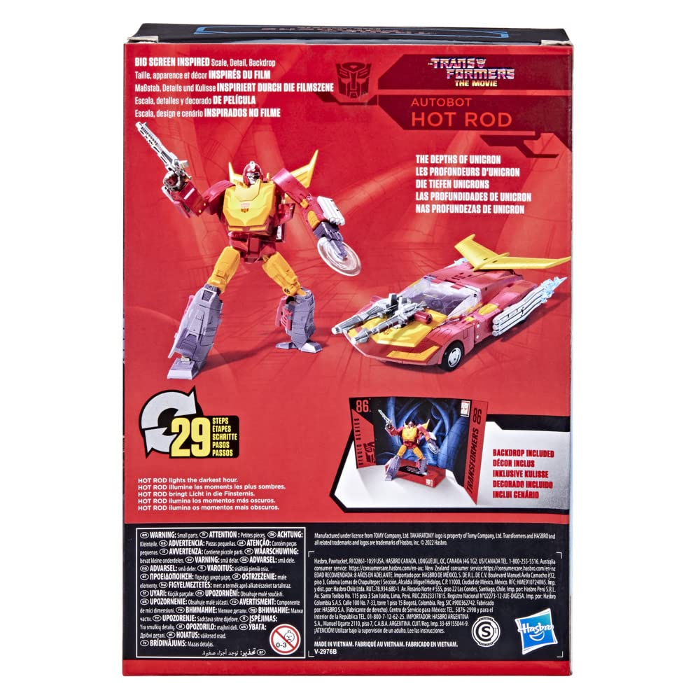 Transformers Toys Studio Series 86 Voyager Class The The Movie 1986 Autobot Hot Rod Action Figure - Ages 8 and Up, 6.5-inch, Red