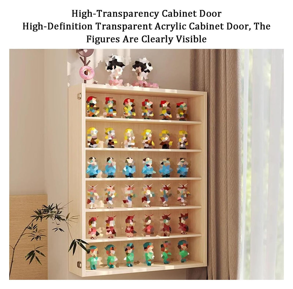 Acrylic Organiser Storage Rack Wall Mounted Display Cabinet for Collectibles, Toys Action Figures Model Storage Box with Clear Door for Study Living Room Bedroom Game Room Office(50x10x102cm)