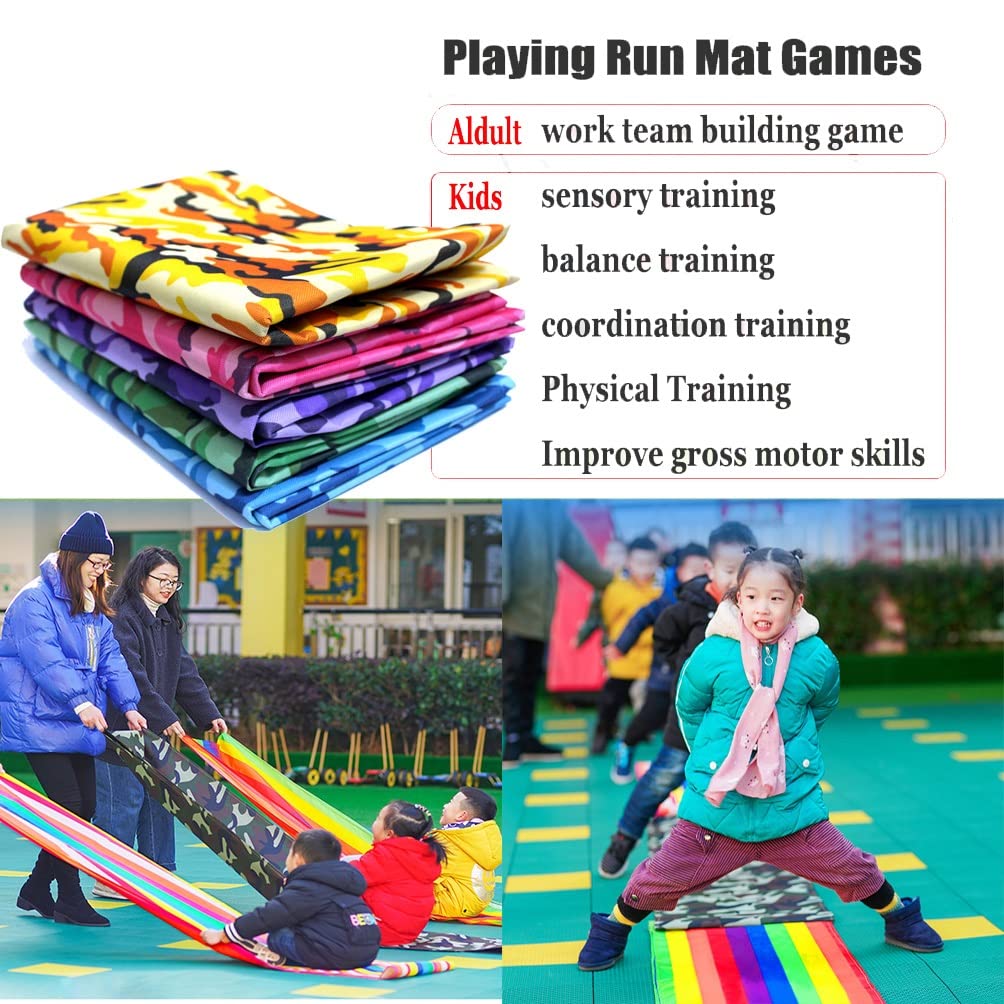 1PCS Teamwork Game Play Running Mat, Kids Adult Sports Game Oxford Cloth Run Mat, Outdoor Day Outdoor Carnival Activity Toys (Color : Green, Size : Adult-11M/36FT)