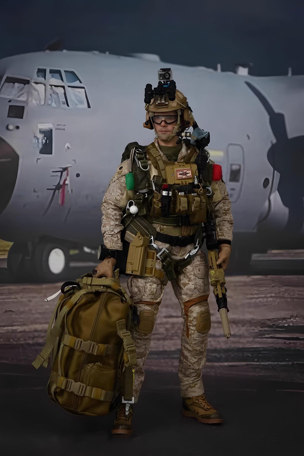 Pipigirl 1/6 Scale 12Inch Special Forces Action Figure, US Air Force Parachuting Special Forces Soldier Figure Model, Accessories Collection Adult Gifts Military Toys
