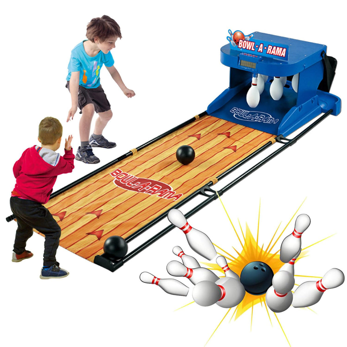Indoor & Outdoor Home Bowling Set Toy,Electronic Bowling Alley Game,LED Electronic Scoreboard,Simulated Rolling Ball Sound Effects,Automatic Bowling pin Reset 3.5m