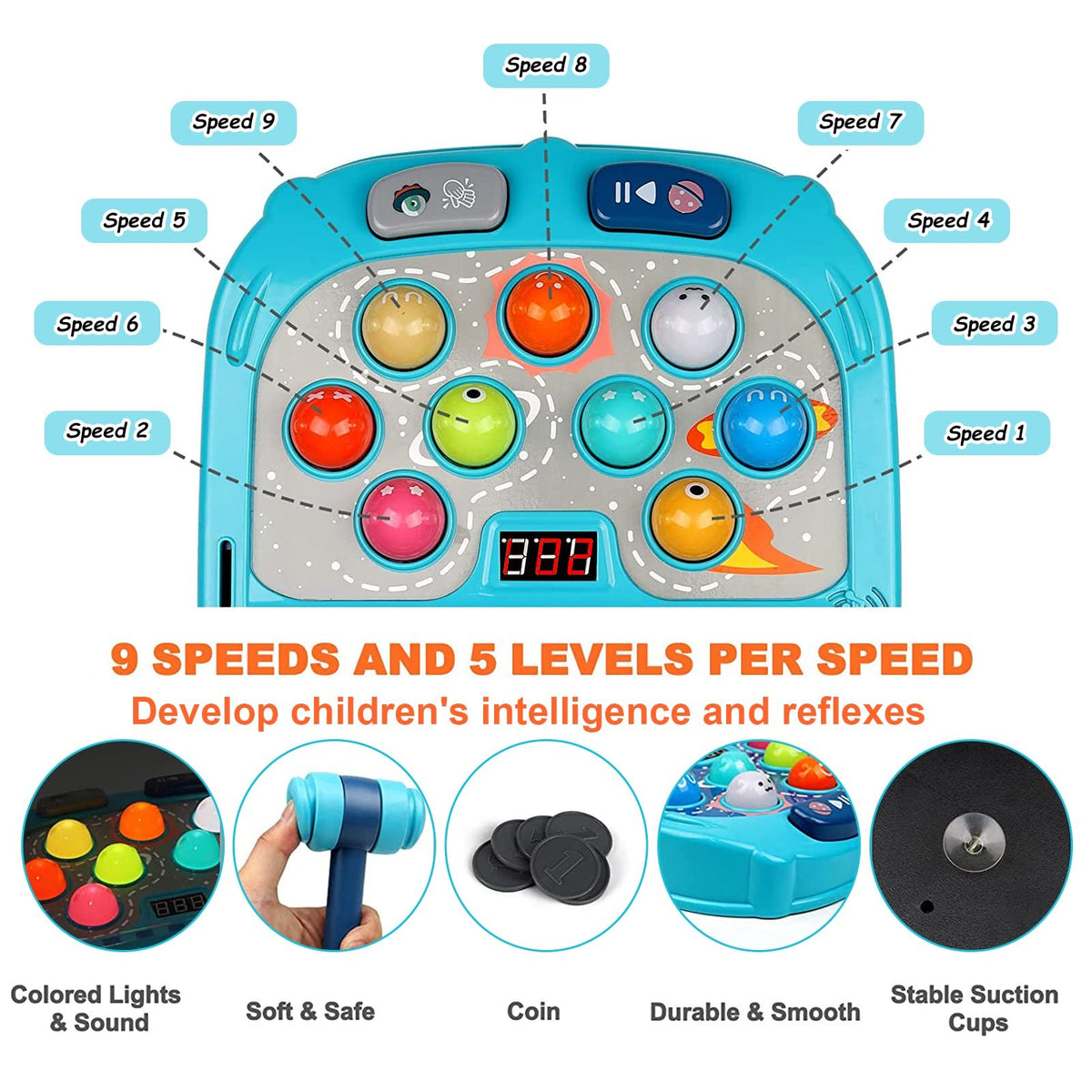 Whack Mole Game and Light Up Dancing Mat Toy