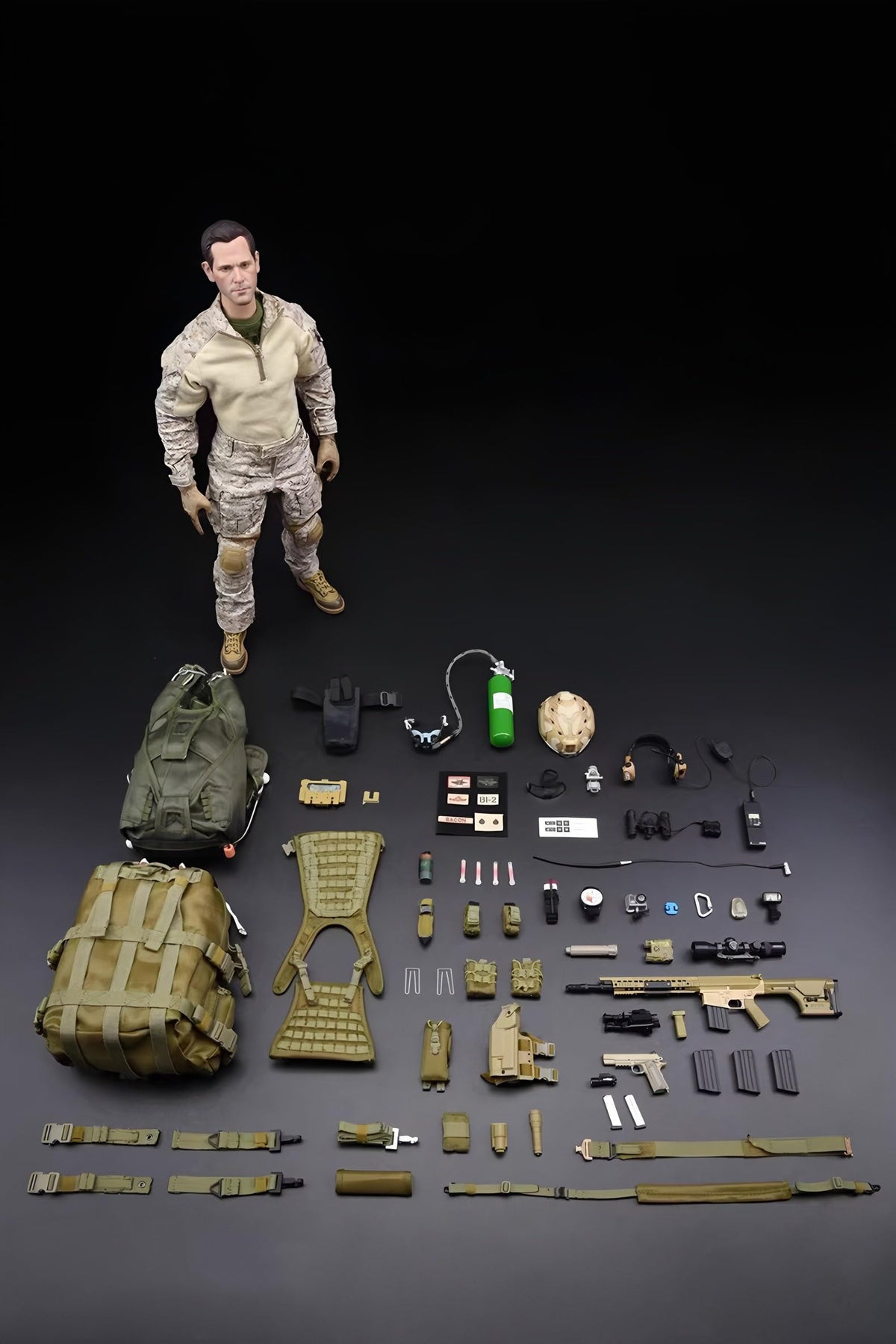 Pipigirl 1/6 Scale 12Inch Special Forces Action Figure, US Air Force Parachuting Special Forces Soldier Figure Model, Accessories Collection Adult Gifts Military Toys