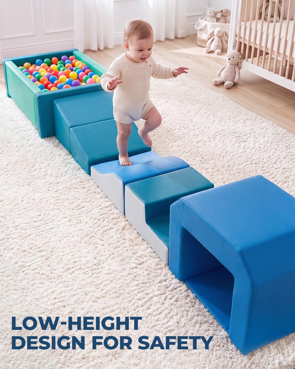 JungleDove Baby Foam Climbing Blocks with Ball Pit for Toddler