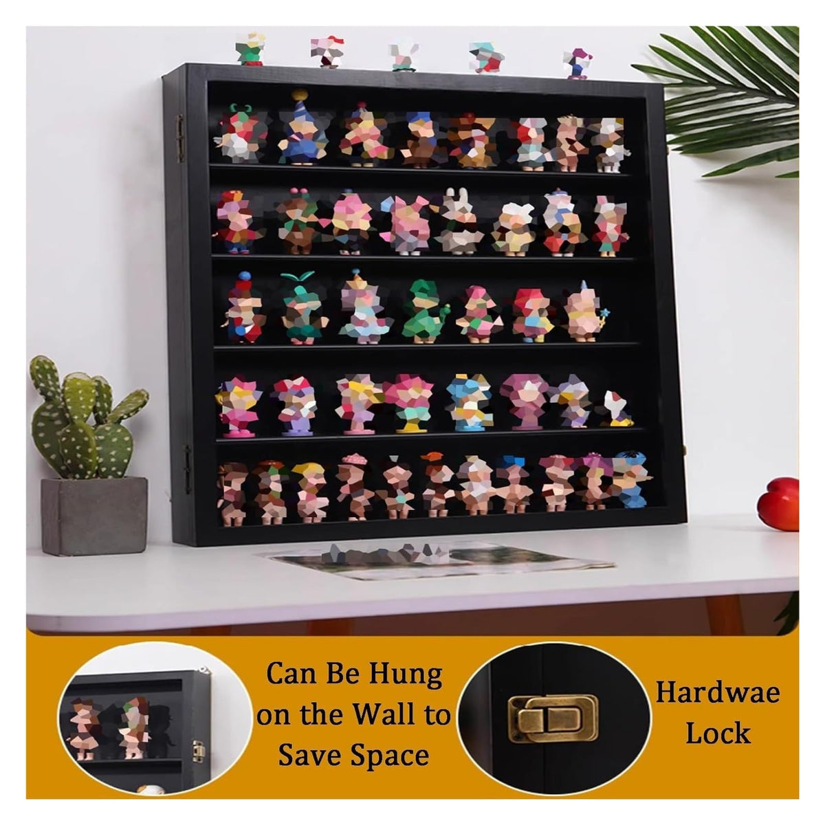 Acrylic Organiser Storage Rack Wall Mounted Display Cabinet for Collectibles, Toys Action Figures Model Storage Box with Clear Door for Study Living Room Bedroom Game Room Office(60x8.5x83cm)