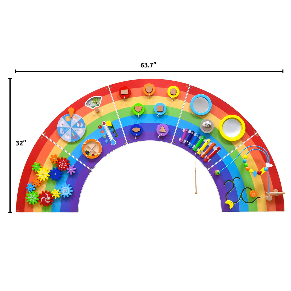 SPARK & WOW Rainbow Activity Wall Panels - Ages 18m+ - Sensory Wall Toy - 10 Activities & Frog Activity Wall Panel - Toddler Activity Center - Wall-Mounted Toy for Kids Aged 18M+
