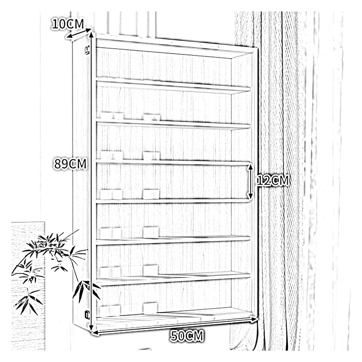 Acrylic Organiser Storage Rack Wall Mounted Display Cabinet for Collectibles, Toys Action Figures Model Storage Box with Clear Door for Study Living Room Bedroom Game Room Office(50x10x89cm)