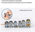 Chess Set Chessboard Beginner Children Solid Wood Chessboard Double Queen Cartoon Three-Dimensional Toy 11.8x0.3in Chess Set