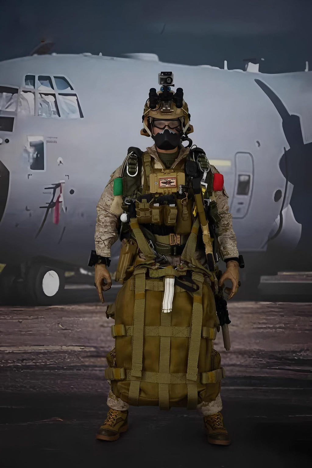 Pipigirl 1/6 Scale 12Inch Special Forces Action Figure, US Air Force Parachuting Special Forces Soldier Figure Model, Accessories Collection Adult Gifts Military Toys