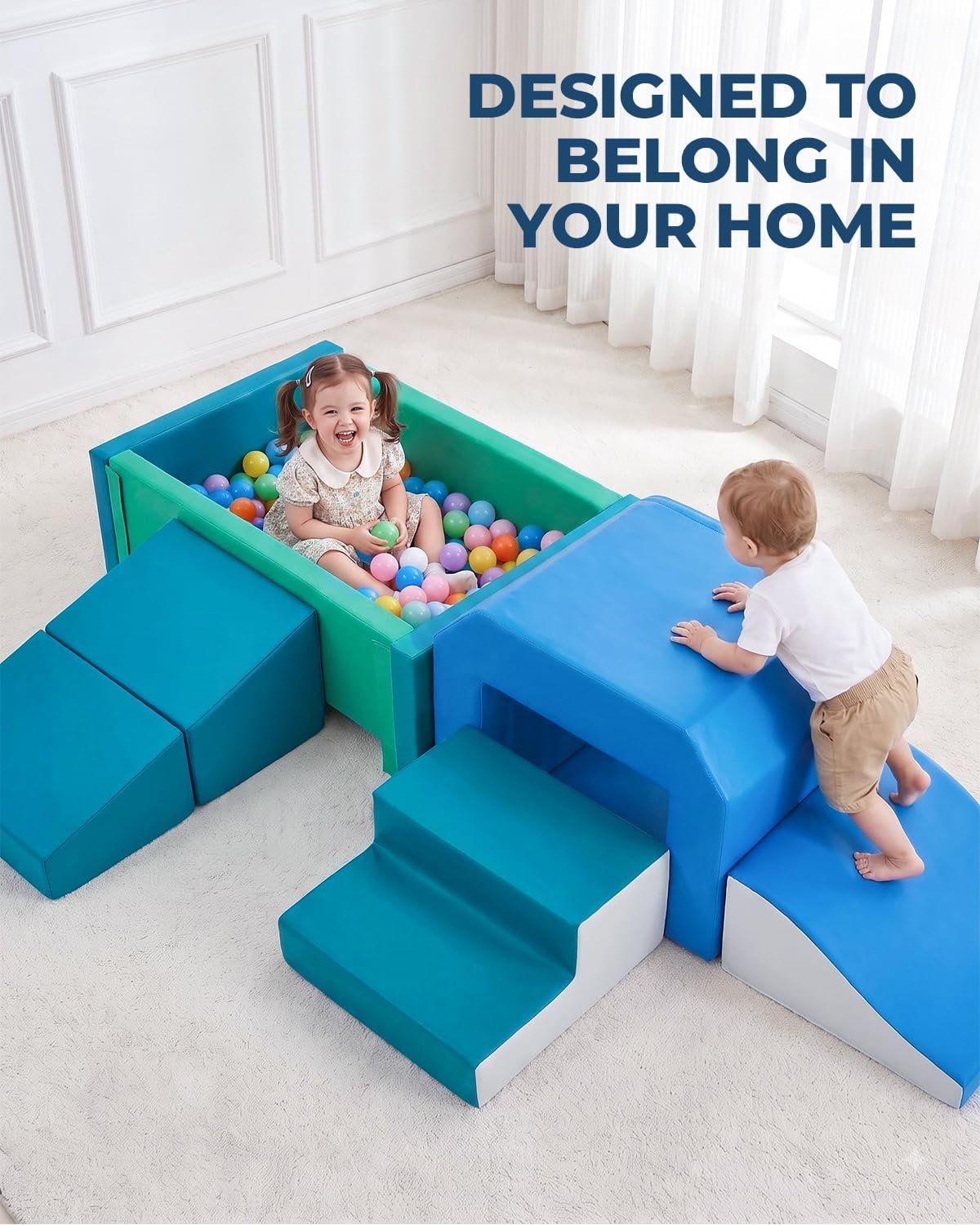 JungleDove Baby Foam Climbing Blocks with Ball Pit for Toddler