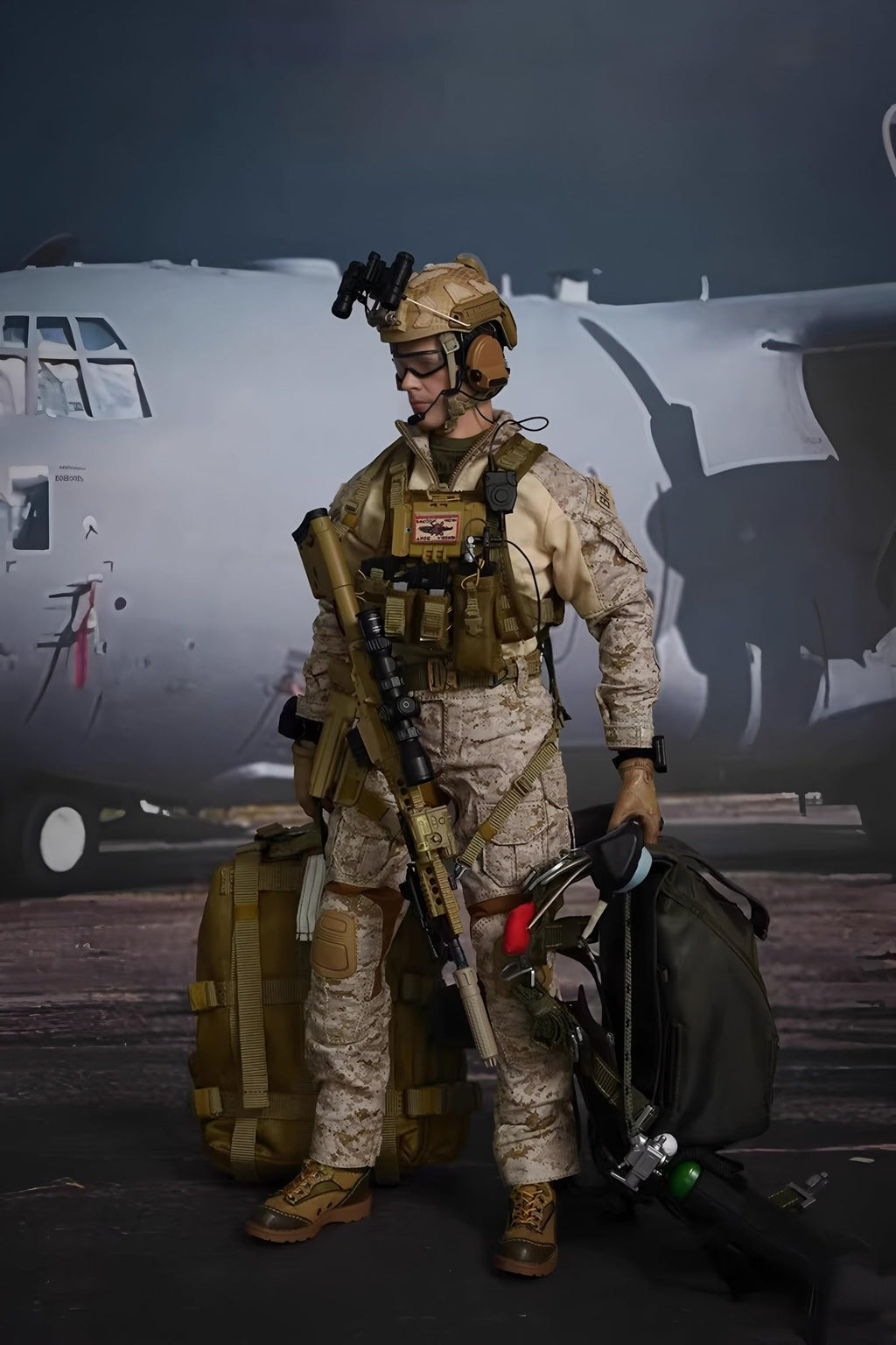 Pipigirl 1/6 Scale 12Inch Special Forces Action Figure, US Air Force Parachuting Special Forces Soldier Figure Model, Accessories Collection Adult Gifts Military Toys