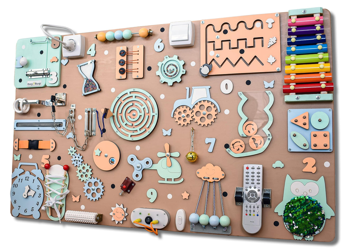 Toddler personalized busy board Sensory Activity Boards Montessori educational toys for kids 1st birthday Christmas baby boy girl gift